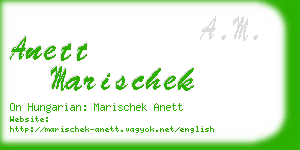 anett marischek business card